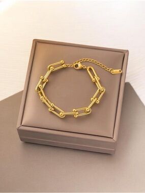 Horsebit Bracelet 18KT Yellow Gold Plated PVD Coated  NWT